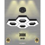 Stella (Siyah Kasa, Sarı Işık) Ledli Modern Sarkıt Linear LED Avize Salon Mutfak Oturma Odası Yatak Odası Antre Hol LED
