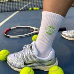 Stella Tasarım Kişiye Özel Harf Nakışlı Tenis Model Çorap - 00-Beyaz - 39 - 44