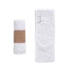 StellaBelli Saç Bandı & 30x30 Cm Havlu 2li Set |%100 Pamuk Bukle | Sporcu Makyaj Bandana | Cilt Bakımı | Beyaz