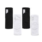 StellaBelli Saç Bandı | 4lü Set | Havlu%100 Pamuk | Sporcu Makyaj Bandana, Cırt Bant Biyeli | 2 Siyah & 2 Beyaz
