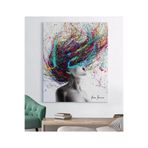 StellaStore Ashvin Harrison Renkli Saçlı Kadın Kanvas Tablo, 60 x 90