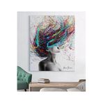 StellaStore Ashvin Harrison Renkli Saçlı Kadın Kanvas Tablo, 80 x 120