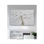 StellaStore Beyaz Gelincik Kanvas Tablo, 50 x 70