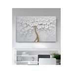 StellaStore Beyaz Gelincik Kanvas Tablo, 80 x 120