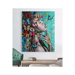 StellaStore Kelebek Kız Kanvas Tablo, 30 x 40