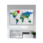 StellaStore Renkli Dünya Haritası Kanvas Tablo, 100 x 140