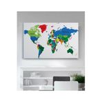 StellaStore Renkli Dünya Haritası Kanvas Tablo, 70 x 100