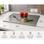 Stellica Paslanmaz Çelik 40x50 cm Tek Bükümlü Metal Tezgah Koruyucu Çok Amaçlı Kesme Tahtası