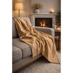 Stelo de Maro Cozy Kalın Polar Throw Tv Battaniyesi Devetüyü - 140 x 180 cm - Deve Tüyü