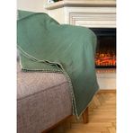 Stelo de Maro Joy Pamuk 4 Kat Müslin Throw Tv Battaniyesi & Koltuk Şalı Çam Yeşili - 120 x 170 cm