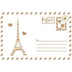Stencil Deco Vintage Kompozisyon 152 Paris. Şablon boyutu: 20x20 cm (7,9x7,9 inç). Tasarım boyutu: 16,2x10,8 cm (6,4x4,3 inç)