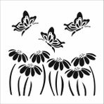 Stencil Sarayi Boyama Şablon Çiçek ve Meyve - 4738 - 60X60