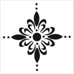 Stencil Sarayi Boyama Şablon Damask Çini Mandala - 1160 - 40X40