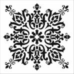 Stencil Sarayi Boyama Şablon Damask Çini Mandala - 4668 - 40X40