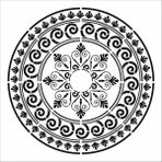 Stencil Sarayi Boyama Şablon Damask Çini Mandala - 4684 - 40X40