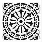 Stencil Sarayi Boyama Şablon Damask Çini Mandala - 4701 - 50X50