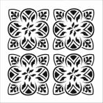 Stencil Sarayi Boyama Şablon Damask Çini Mandala - 4707 - 50X50