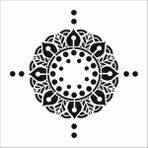 Stencil Sarayi Boyama Şablon Damask Çini Mandala - 4717 - 50X50