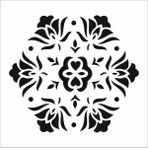 Stencil Sarayi Boyama Şablon Damask Çini Mandala - 4721 - 40X40