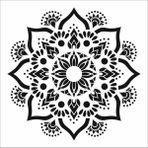 Stencil Sarayi Boyama Şablon Damask Çini Mandala - 7942 - 80X80