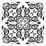 Stencil Sarayi Boyama Şablon Damask Çini Mandala - 8135 - 50X50