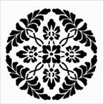 Stencil Sarayi Boyama Şablon Damask Çini Mandala - 8375 - 50X50
