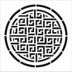 Stencil Sarayi Boyama Şablon Damask Çini Mandala - 8648 - 30X30