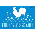 Stencil Sepeti Kuş Kafe Deseni - Stencil Boyama Şablonu - 20X30CM - Beyaz