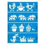 StencilSepeti 4'lü Çocuk Kenar Seti - Stencil Boyama Şablonu 10x30cm
