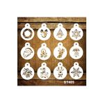 STENCİLTASARIM Cakes Stencil St405 Pasta Yeniyıl, Kurabiye, Kek Süsleme Şablonları