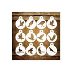 STENCİLTASARIM Cakes Stencil St476 Kuşlar Yüz boyama,Pasta, Kurabiye, Kek Süsleme Şablonları