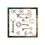 STENCİLTASARIM Stencil Tasarım Anahtar- Dekoratif Duvar, Fayans Ve Eşya Boyama Şablonları 25x25 Cm S109