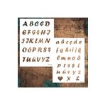 STENCİLTASARIM Stencil Tasarım Büyük Harf, Küçük Harf Alfabe Seti Takvimi Duvar Ahşap Kumaş Boyama Şablonu 35x49cm