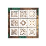 STENCİLTASARIM Stencil Tasarım, KA093, 15x15cm Fayans Boyama Deseni,Stencil, Şablon