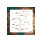 STENCİLTASARIM Stencil Tasarım Kuru Dal - Dekoratif Duvar Ve Eşya Boyama Şablonları 25 X 25 Cm F088