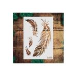 STENCİLTASARIM Stencil Tasarım S130 Kuş Tüyü - Dekoratif Duvar Ve Eşya Boyama Şablonları 21x30 Cm