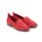 Step By Step 077-20128 Kırmızı Hakiki Deri Loafer Kadın Babet