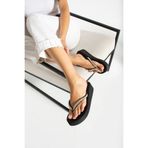 STEPDIAMOND ADEL Gümüş Taşlı Şık Kadın Flip Flop Parmak Arası Terlik Plaj Terlik Yazlık Platform Terlik 4,5 cm