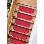 Stepmat Benekli Bukle Halıdan Basamak Ve Merdiven Paspası - Kırmızı - 25 x 65 cm