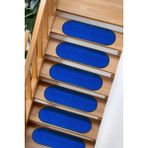 Stepmat Benekli Bukle Halıdan Basamak Ve Merdiven Paspası - Mavi - 25 x 65 cm