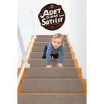 Stepmat Halifleks Yapışkan Tabanlı Merdiven Basamak Paspası Rip Halı Kaymaz Tabanlı/Adet Olarak Satılır