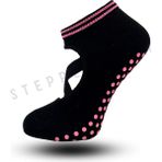 Steppe Berry 2 Çift Çapraz Bantlı Çember Detaylı Pilates ve Yoga Çorabı - Siyah - 36 - 40