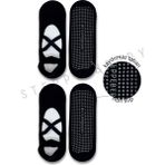 Steppe Berry 2 Çift Çapraz Bantlı Premium Pilates ve Yoga Çorabı - Siyah - 36 - 40