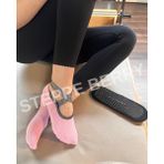 Steppe Berry 2 Çift Simli Pilates Siyah ve Pembe Yoga Bale Dans Çorabı - 36 - 40 - Siyah - Pembe