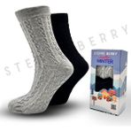 Steppe Berry 2 Çift Ultra Lüks Yumuşak Kadın Çorabı - 37 - 40 - Siyah - Gri