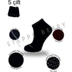 Steppe Berry 5'li Siyah Patik Kaydırmaz Taban Hac Umre Tavaf Çorabı - 41 - 45