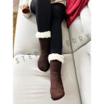 Steppe Berry Kışlık Peluş Ev Çorabı - 36 - 40 - Acı Kahve