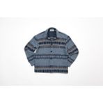 Steppe Rider Erkek Oversize Kalın Kışlık Etnik Kilim Desenli Ceket Gömlek Overshirt - 05M-Mavi - 2XL