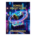SteraDesign Premium Sonsuz Fidget Küpü - Galaksi Renk Geçişli Özel Dokulu Stres Oyuncağı (Mavi/Mor)