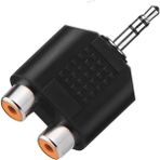 Stereo Ses Konektörü 3.5 mm Erkek Jak - 2 Rca (R+L) Dişi Ayırıcı Adaptör